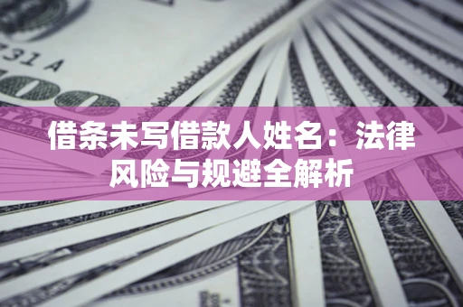 武汉借条未写借款人姓名：法律风险与规避全解析