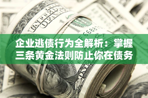 武汉企业逃债行为全解析：掌握三条黄金法则防止你在债务乱局中“踩雷”