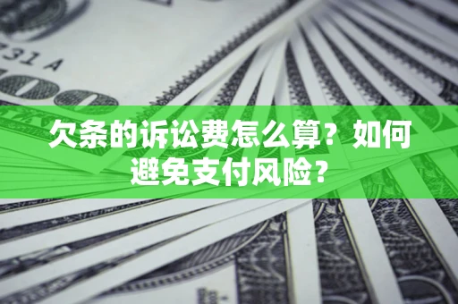 武汉欠条的诉讼费怎么算？如何避免支付风险？